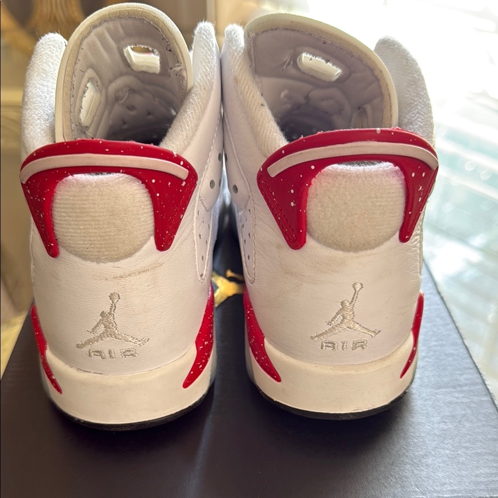 Jordan 6 Kids Sneakers - White and Red - Picture 10 of 11